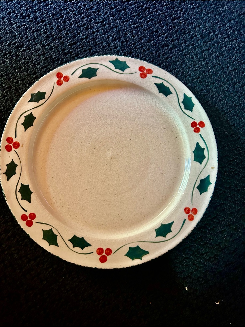 Festive Three Rivers Pottery Holly Plate -